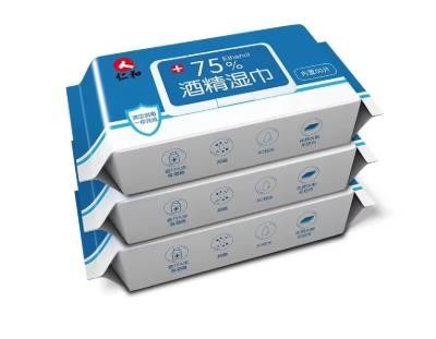 हाथ की सफाई गैर बुना 75% खाद्य ग्रेड शराब पोंछे